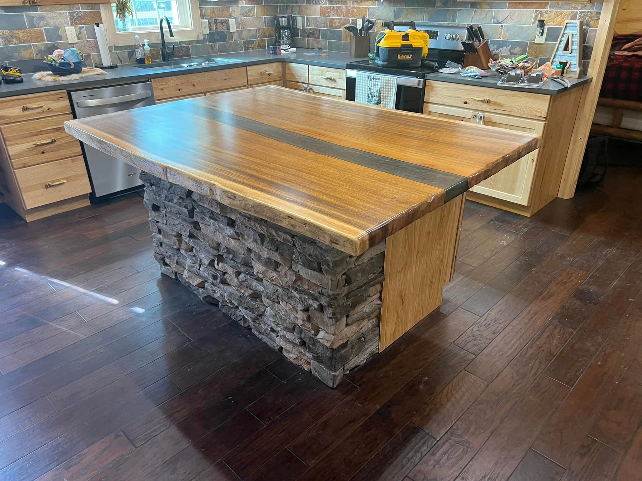 Kitchen flooring installation coordinated with full remodel