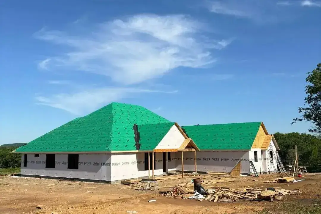 New home with green roof underlayment, C&A Roofing & Construction