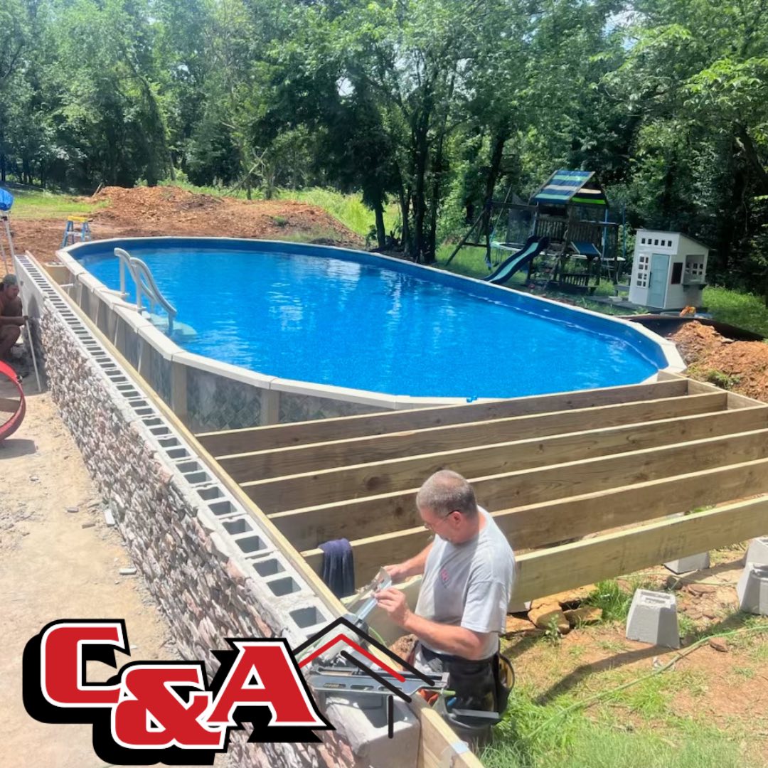 Pool deck installation